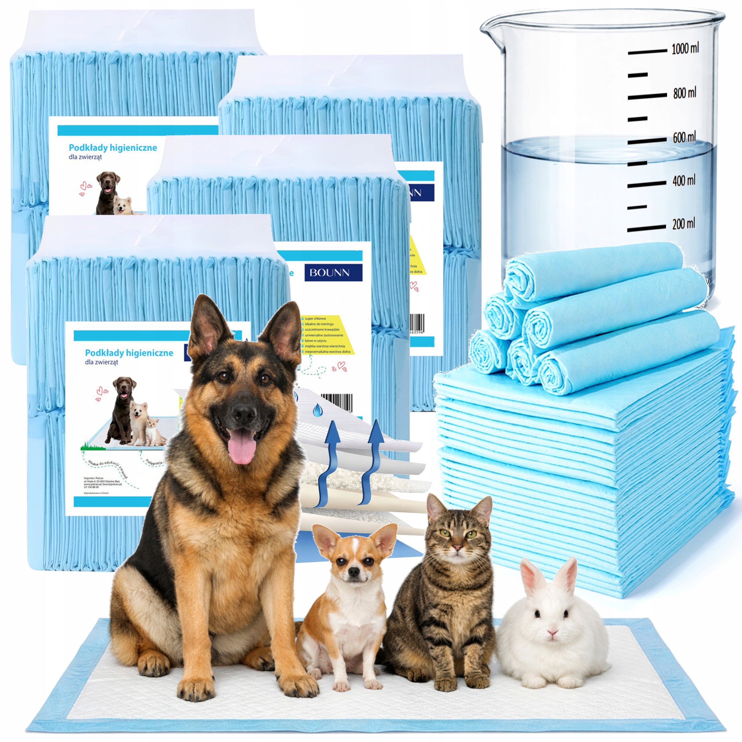 Hygienické Podložky 60x60 Absorpční Podložky Pro Psa Na 4x50 ks 500 ml