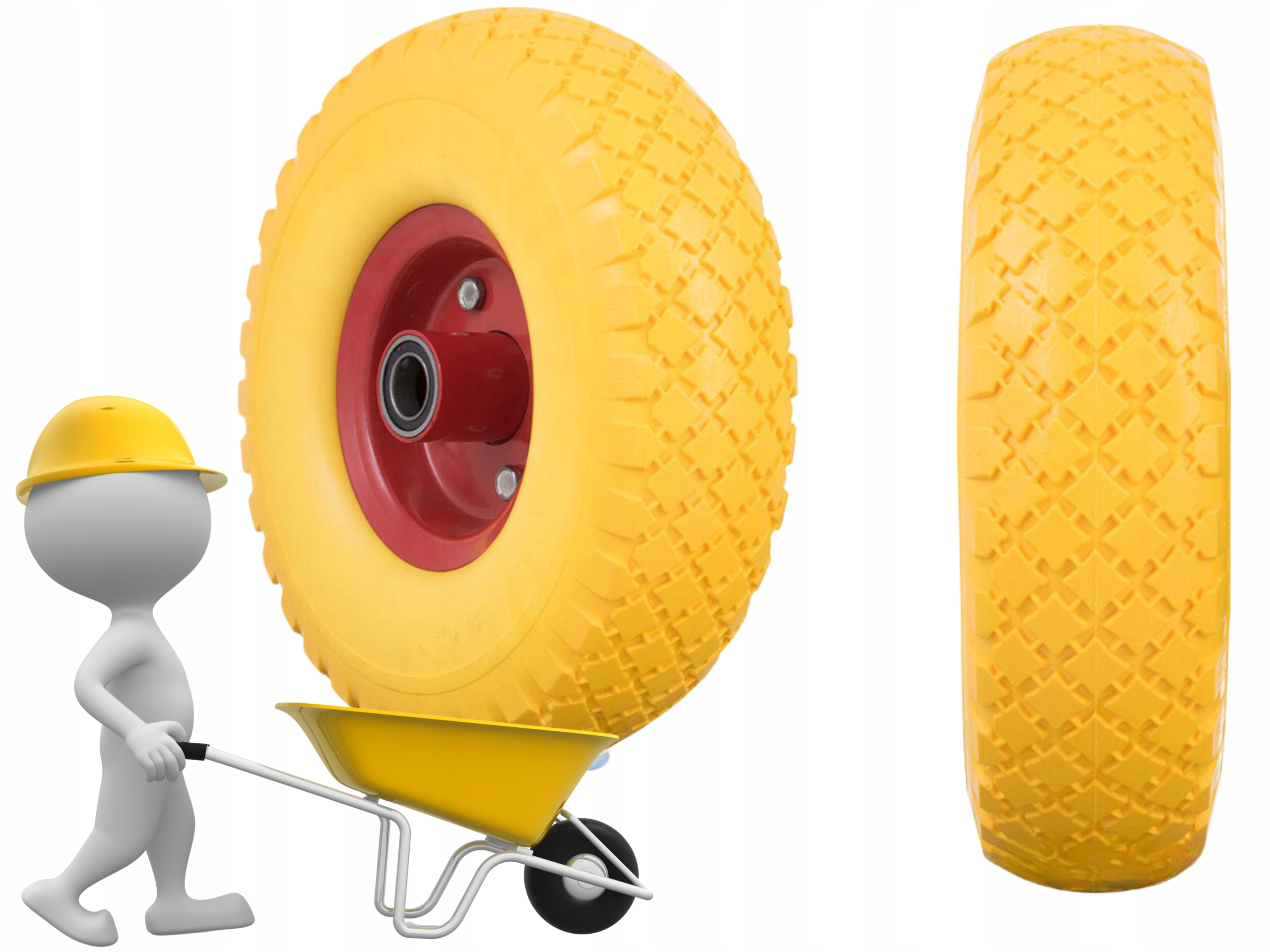 3.00-4 KOŁO KÓŁKO DO WÓZKA taczki BEZDĘTKOWE PEŁNE BEZAWARYJNE 26cm 3.0/4