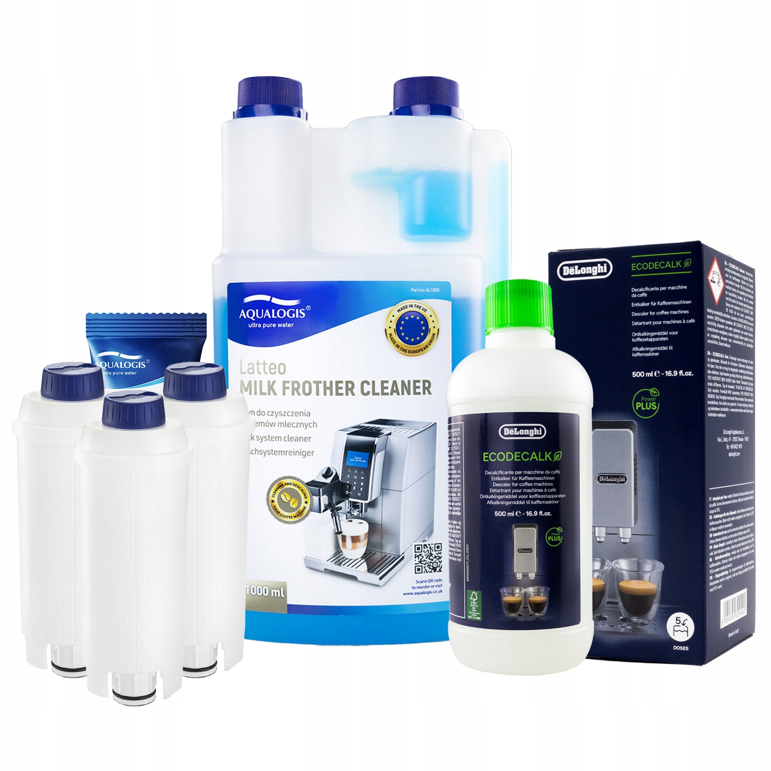 3x Filtr do kávovaru Delonghi AL-S002 EcoDecalk 500 ml Tekutina 1 l