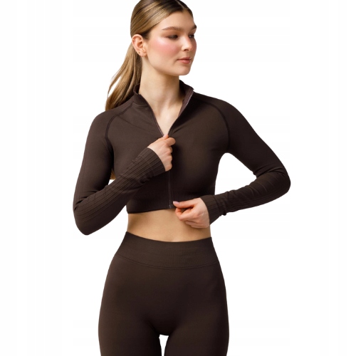 Bluza Longsleeve Biustonosz Stanik Sportowy Carpatree Top Mousse Brown S