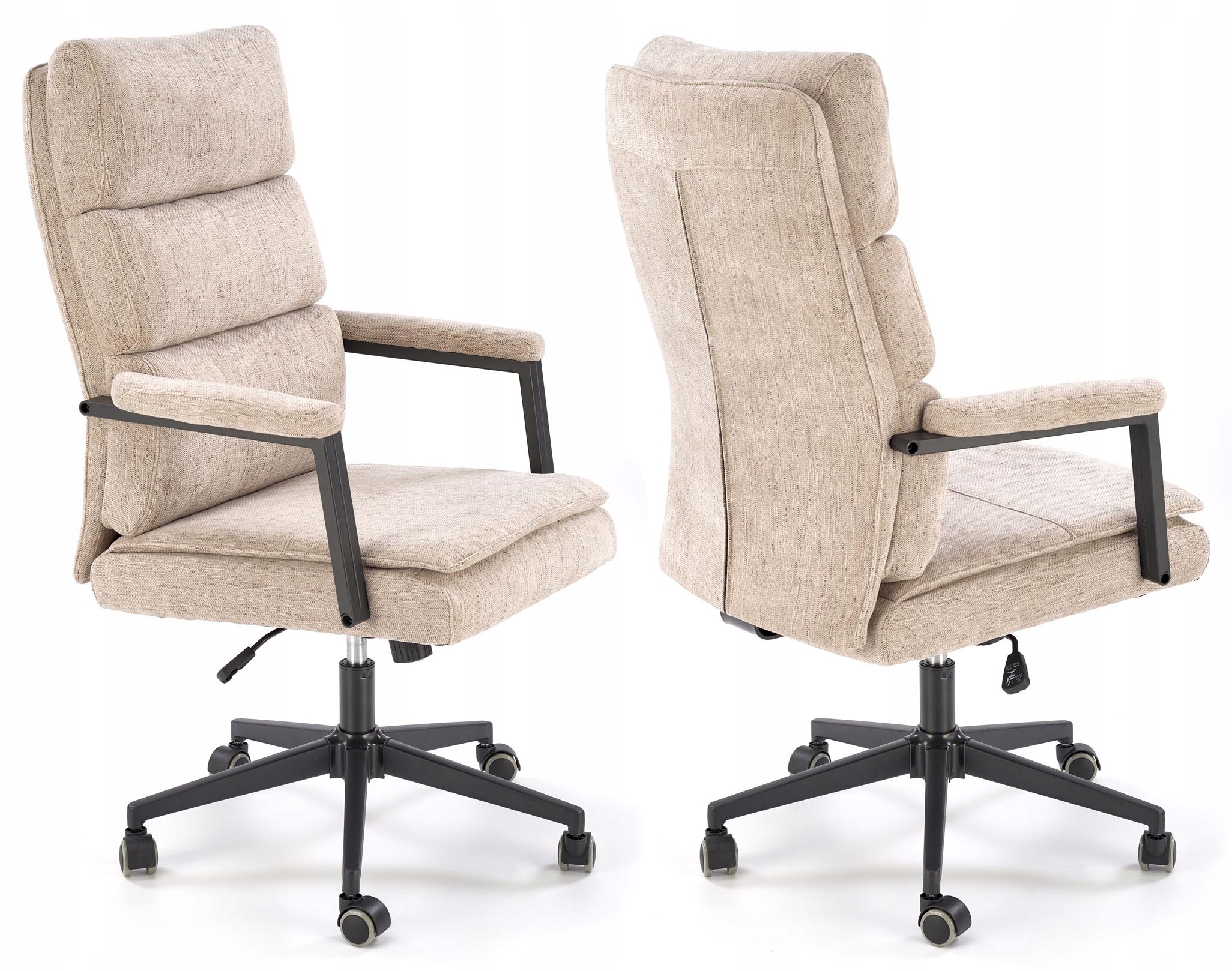 Fotel Biurowy Obrotowy Gabinetowy Krzesło Obrotowe Adriano Beżowy Halmar