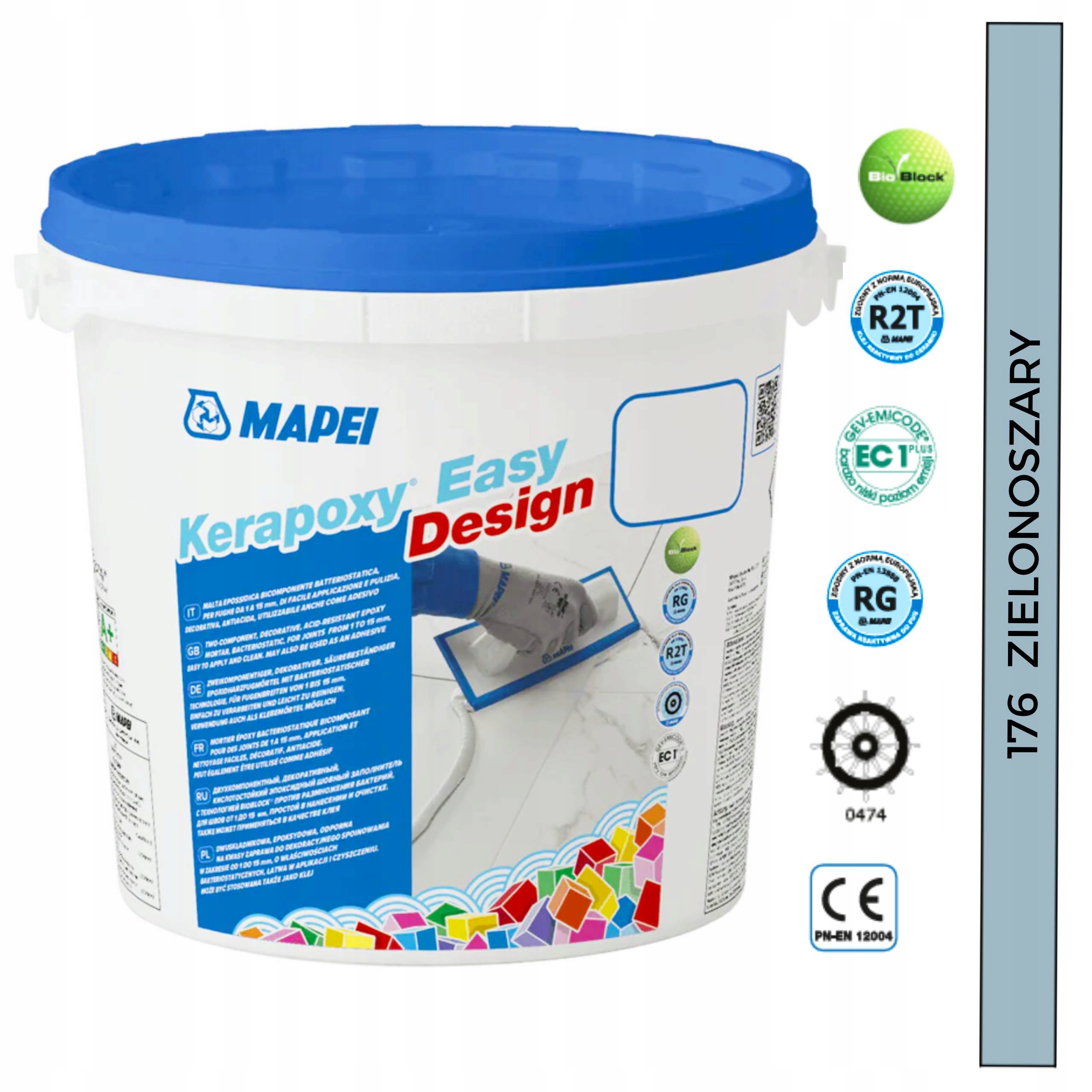 Epoxidová fuga Mapei kyselinaod. Kerapoxy Easy Design 3kg 176 zelenošedá