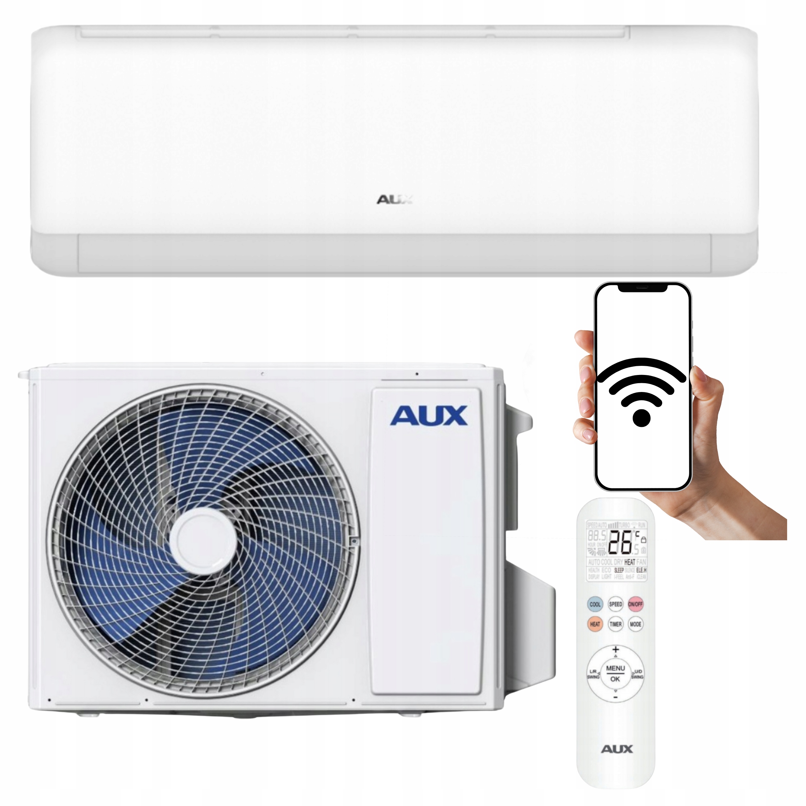 Nástenný klimatizátor Aux Q-Smart Plus 5,3 kW WiFI s funkciou Domáceho Vykurovania