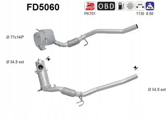 AS FD5060 фильтр твердых частиц, система выпускной