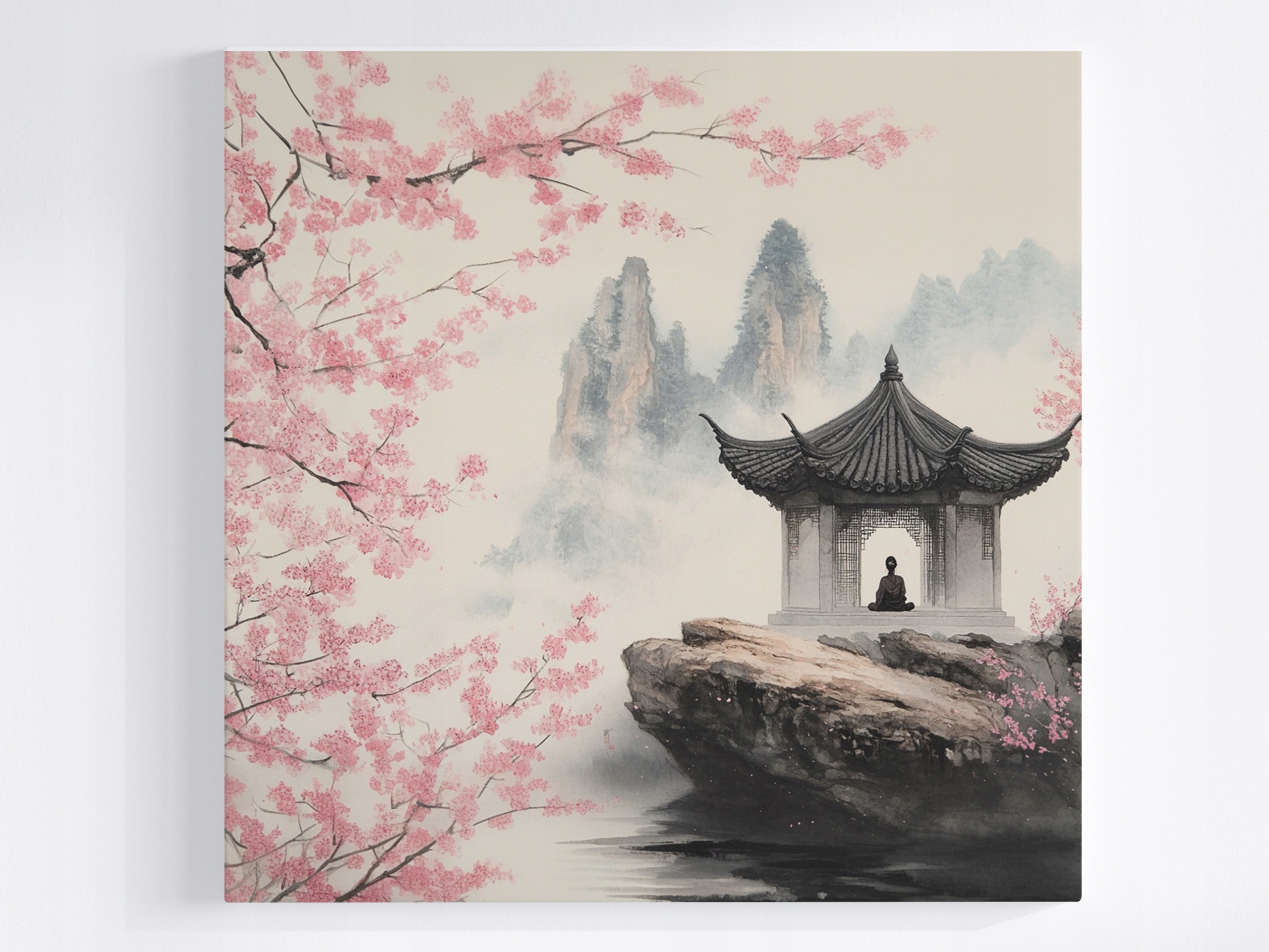 Obraz Na Plátně Canvas Japonsko Asie Chrám Meditace Višeň Hory 50x50
