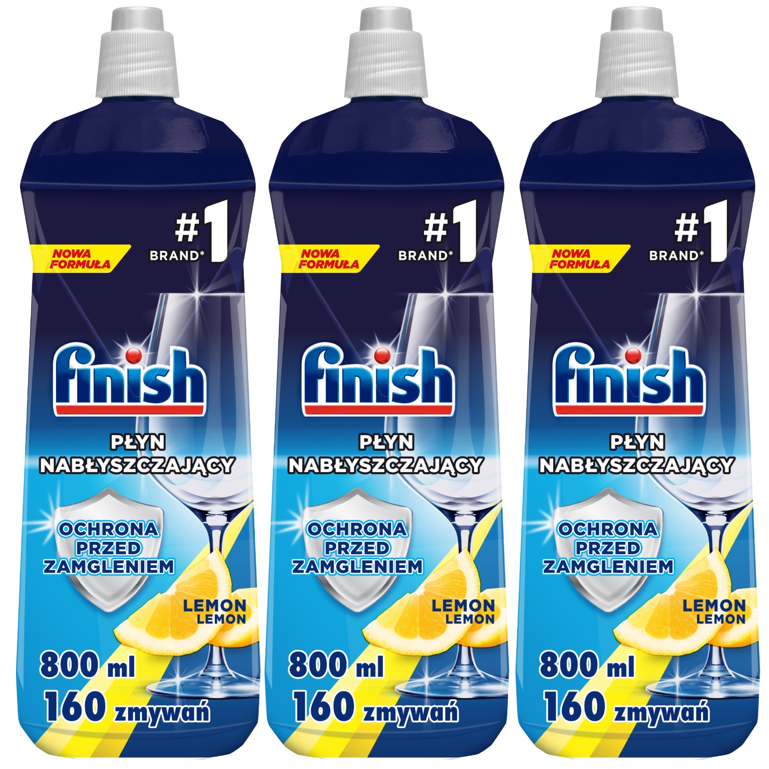 Levně Finish Sada Leštidlo do myčky Citronová vůně 3 x 800 ml