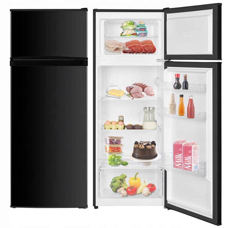 Lodówka z zamrażarką na górze 206L 143cm Smith&Brown SFTF-211-BE3 czarna