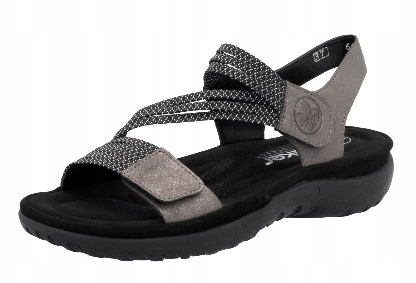 Rieker 64870-42 vel. 42 – šedé pohodlné sportovní sandály