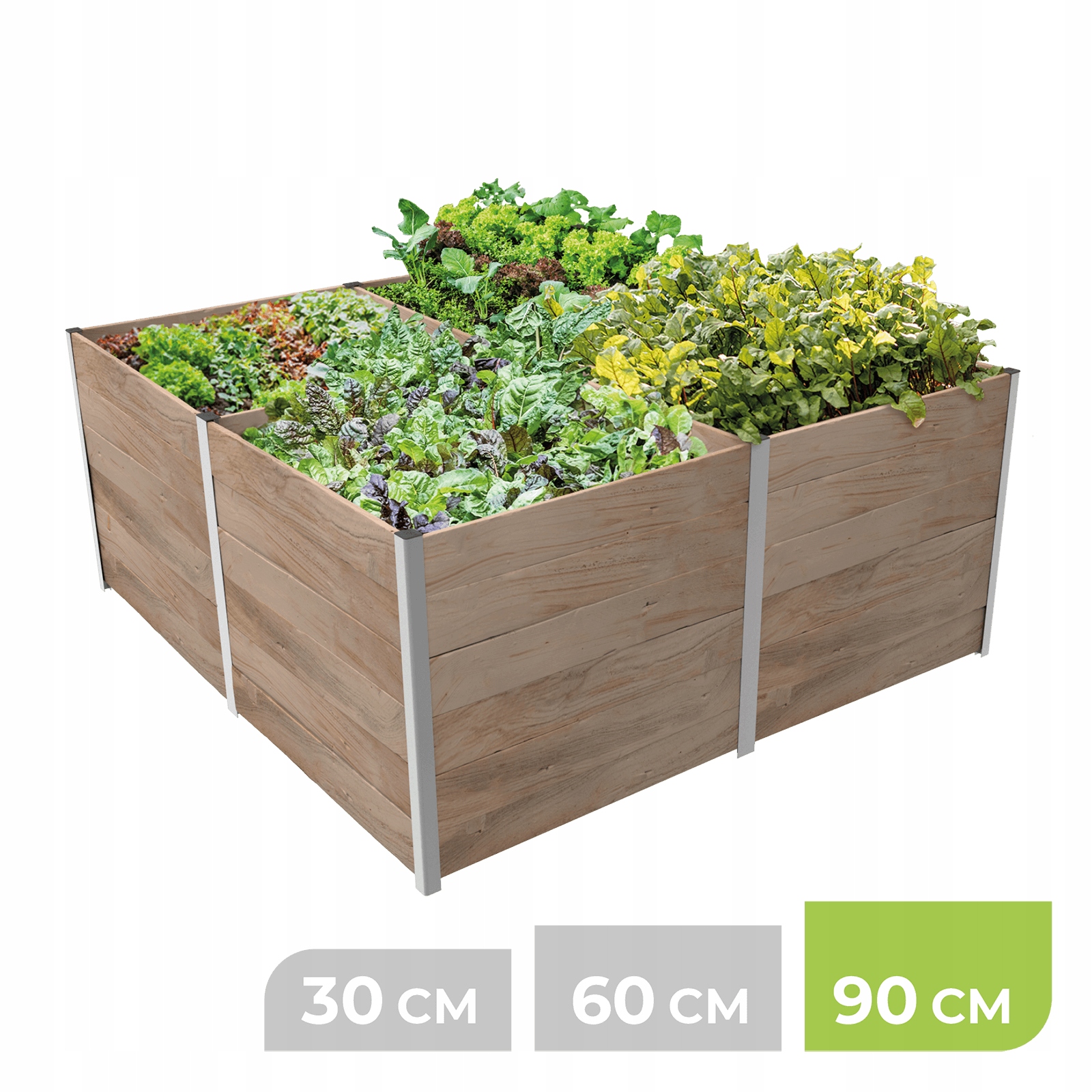 Modulárna vyvýšená vysoká záhonová záhradná skrinka 207x207x90H