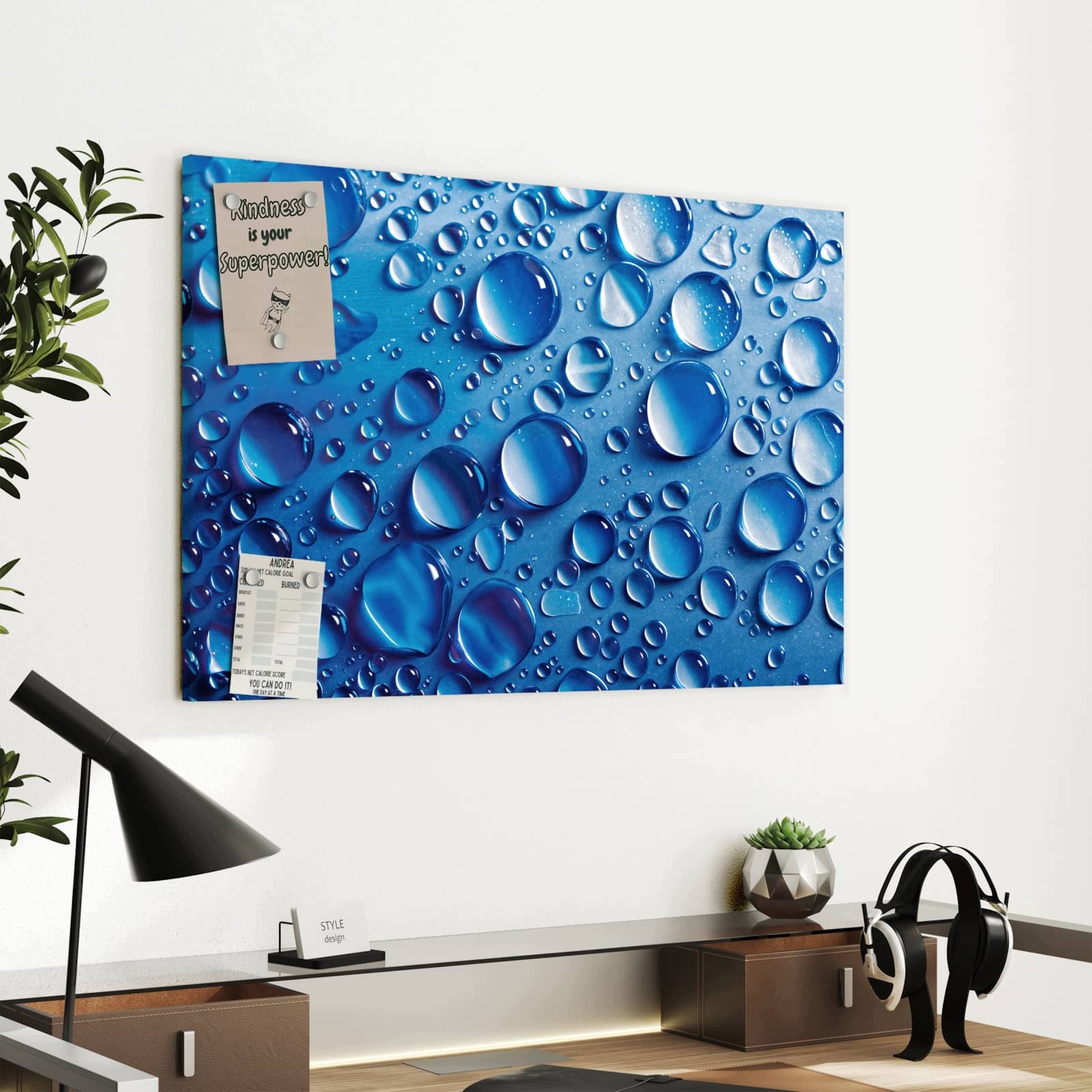 Magnetická tabule Kapky vody 60 × 40 cm