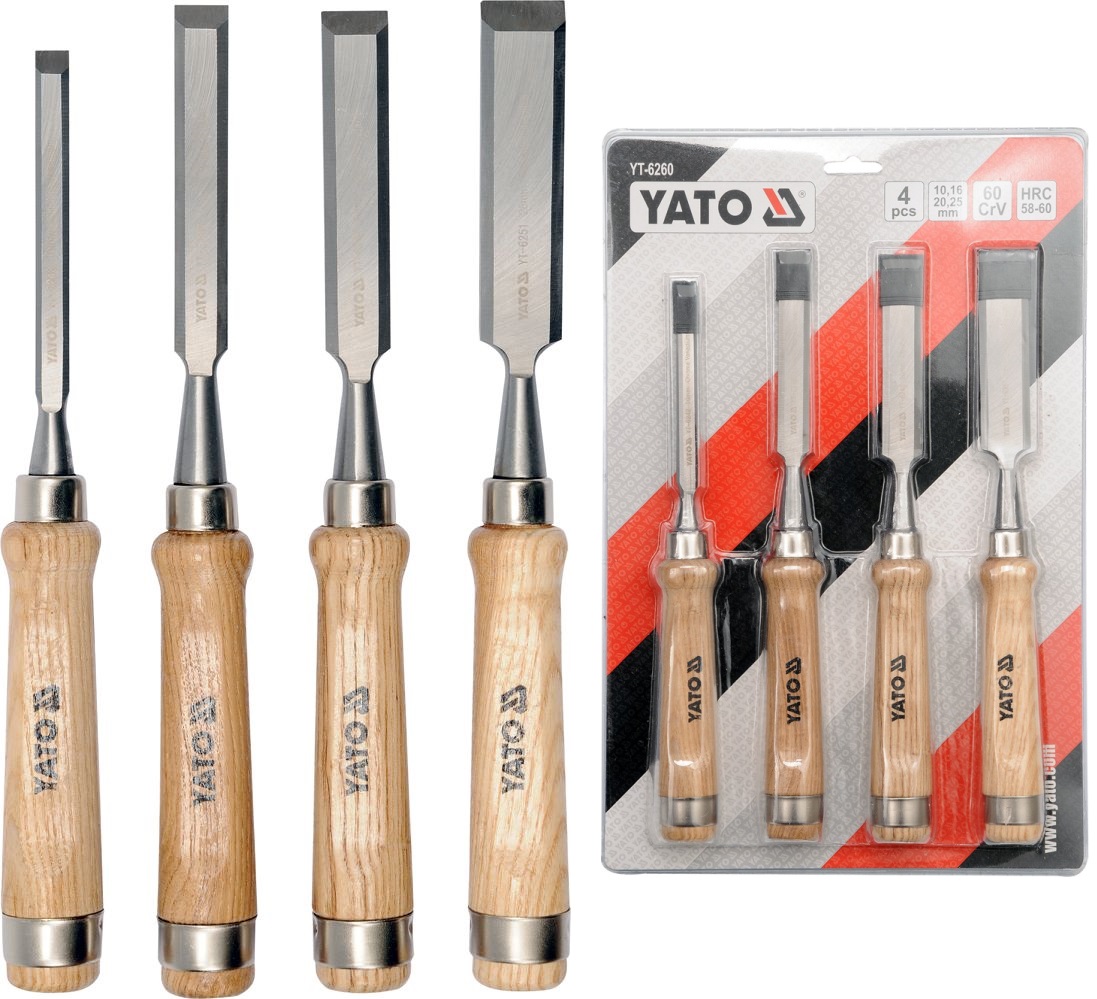

Yato Zestaw 4 Dłut Dłuta Do Drewna 10, 16, 20 25mm