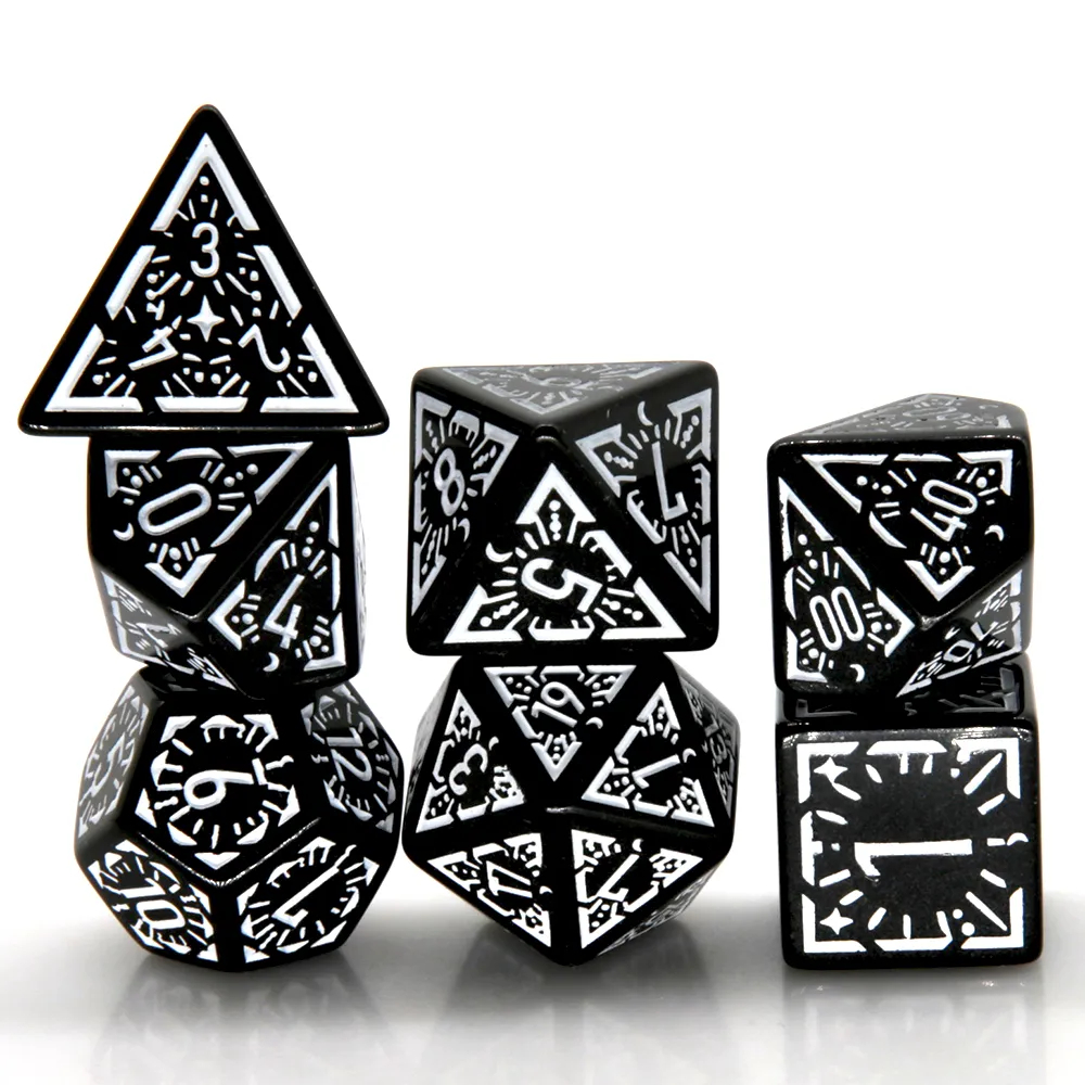 EREB - BÓG CIEMNOŚCI ZESTAW 7 KOŚCI KOSTEK RPG