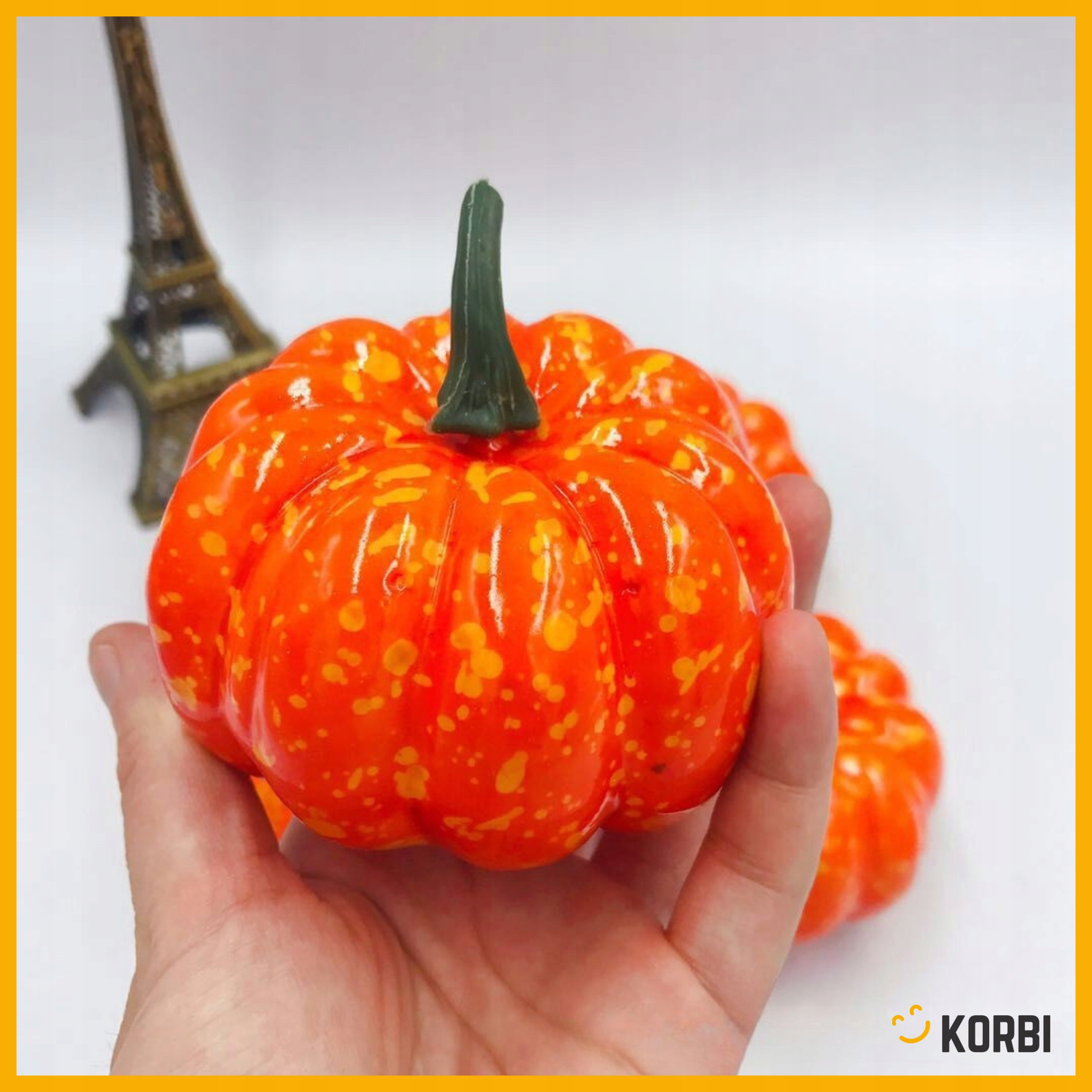 OZDOBNE DYNIE SZTUCZNE DEKORACYJNE JESIEŃ HALLOWEEN OZDOBA ZESTAW 5SZT Wysokość maksymalna 8 cm