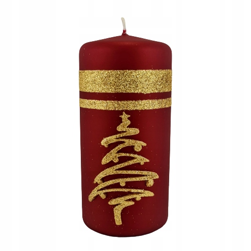 

Świeca 15CM Czerwona Brokatowa Choinka Święta Xmas
