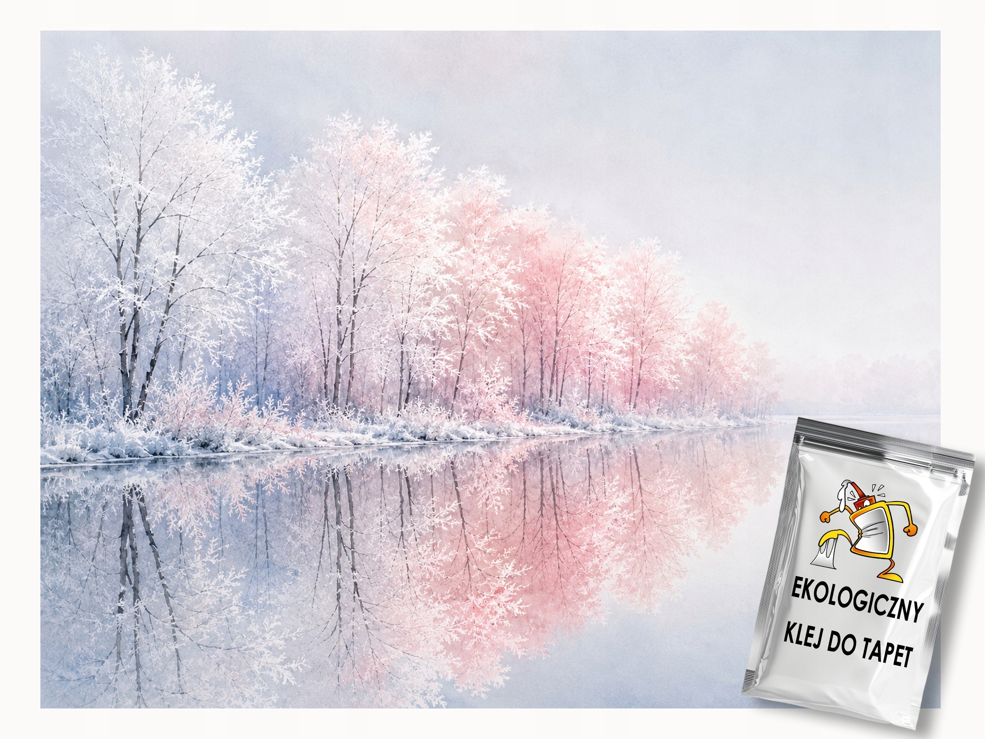 Fototapeta Flizelina Jezero Stromy Odraz Zima Mráz Námraza 254x184 130g