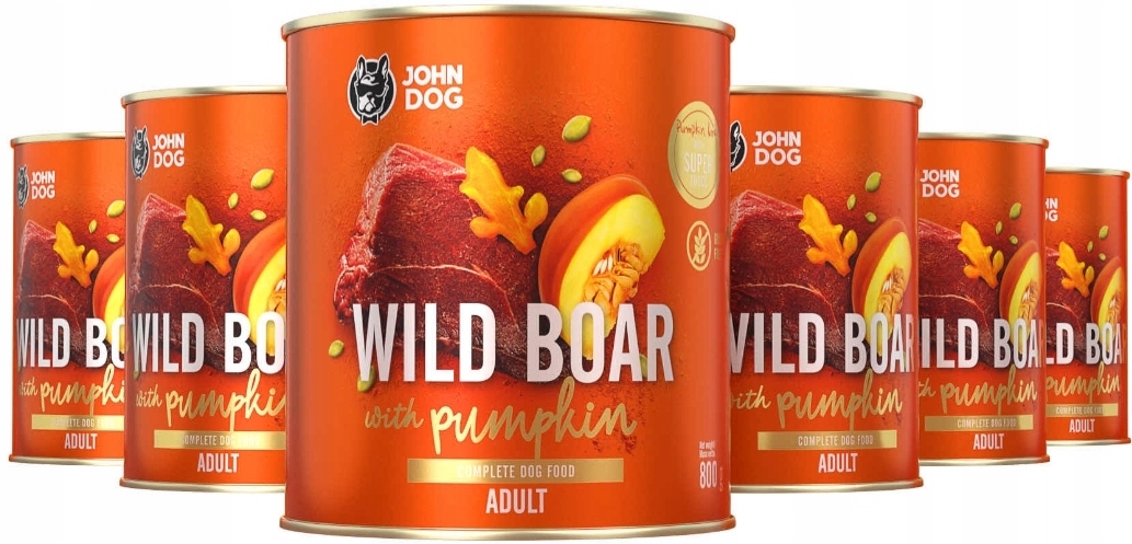John Dog Pumpkin karma mokra dla psa dzik dynia 6x800 g