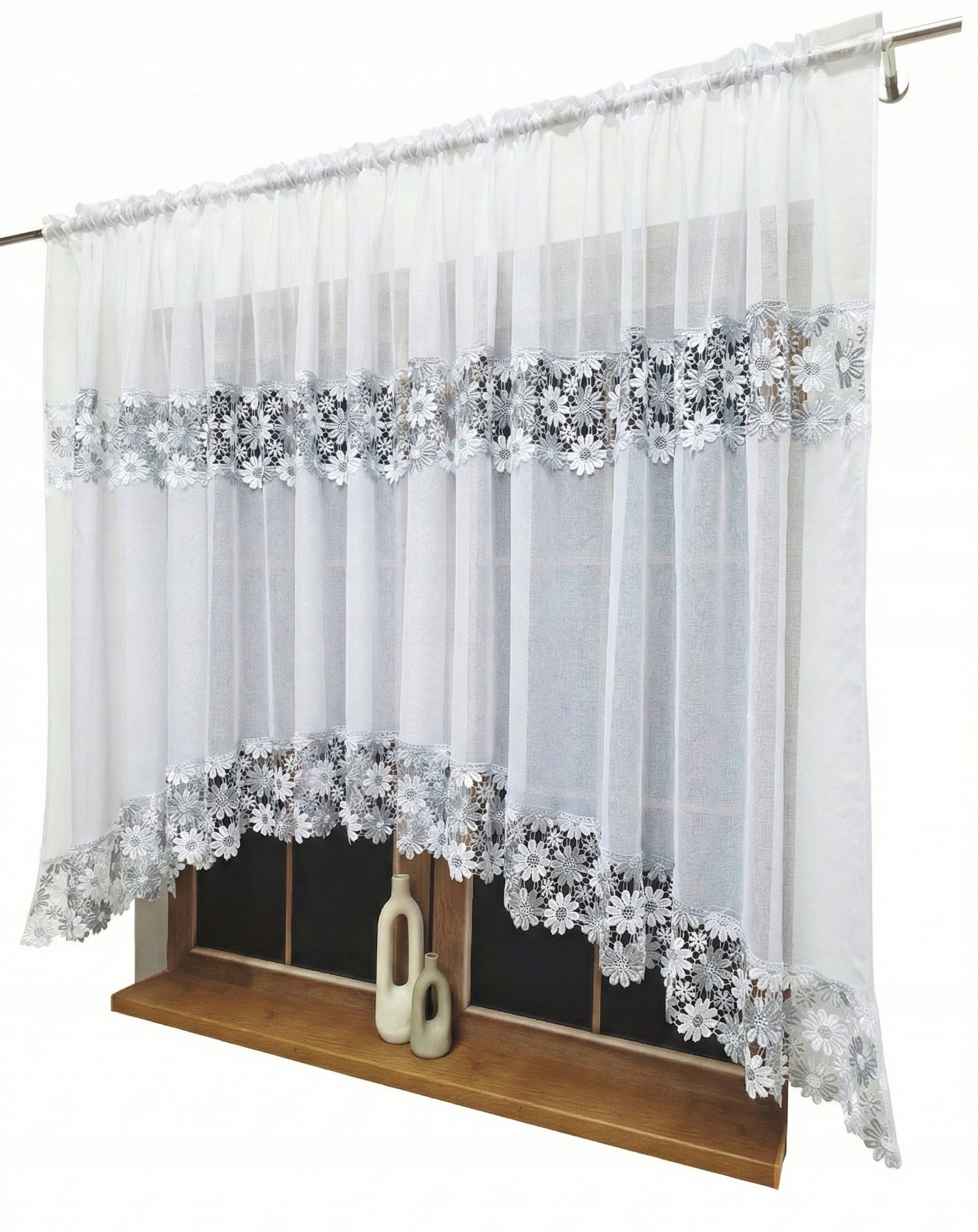 Hotová Záclona Burgos 400x160 cm Šedá