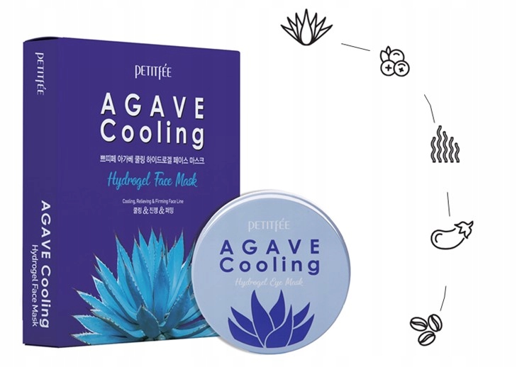 PETITFEE Agave Cooling Hydrogel Eye Mask 60 szt. - Chłodzące płatki pod oczy — 9