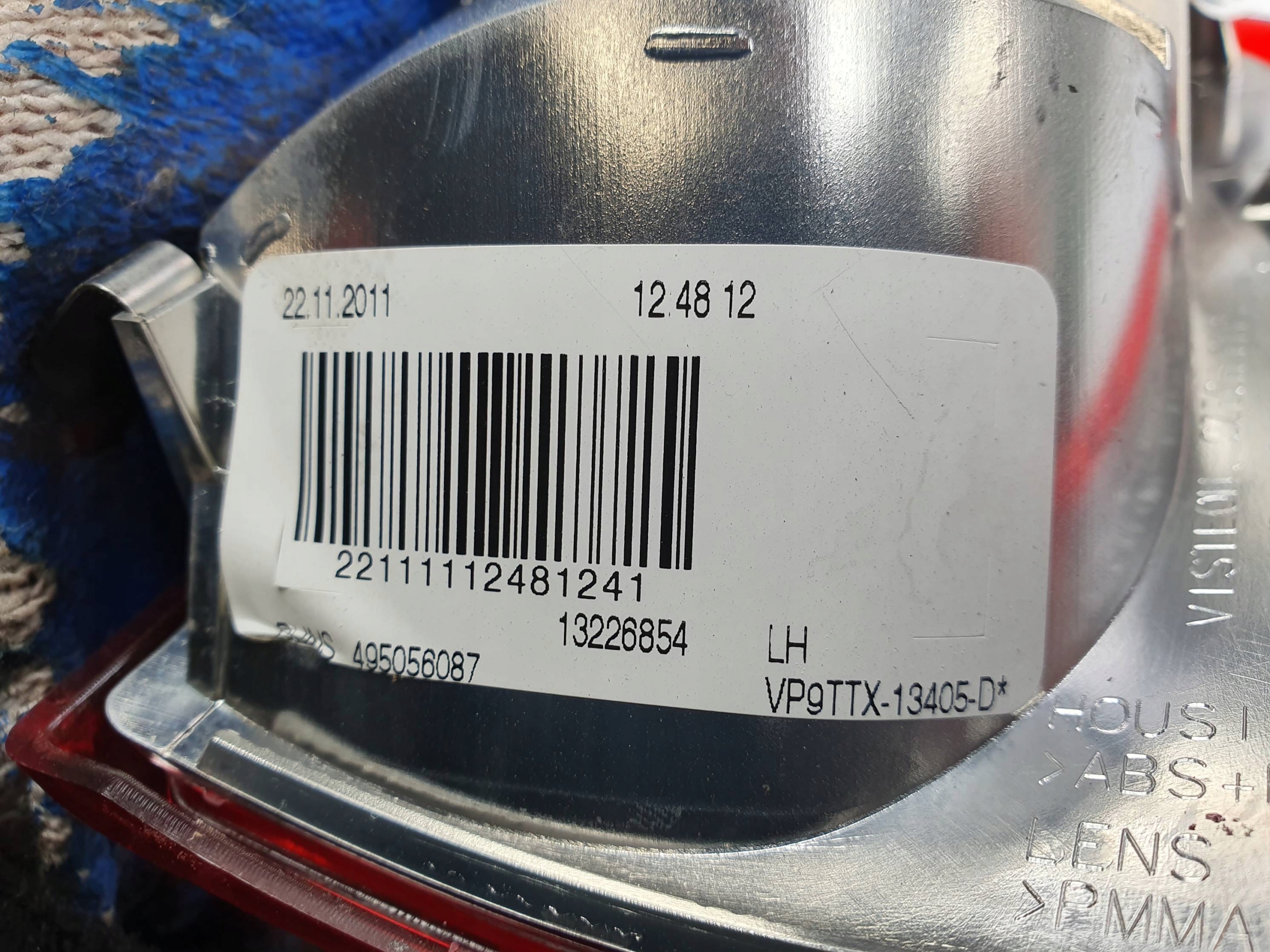 light left rear part 13226854 OPEL INSIGNIA A