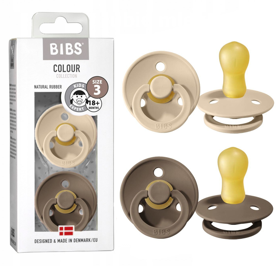 Smoczek Bibs okrągły kauczuk 18 m +kolor pacifer