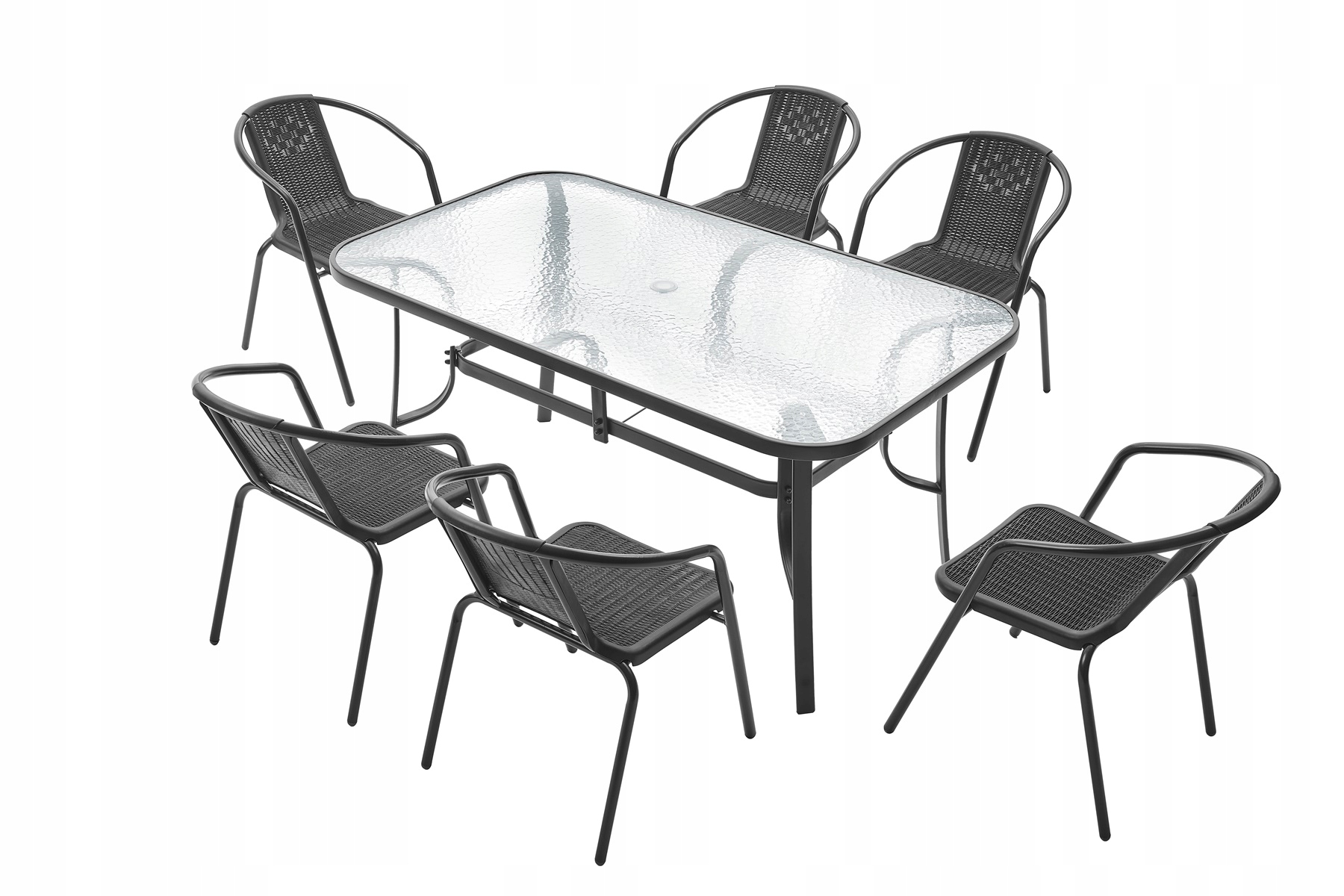 Meble idealne do ogrodu stolik stół 90 cm x 150 cm x 73 cm 6 krzeseł