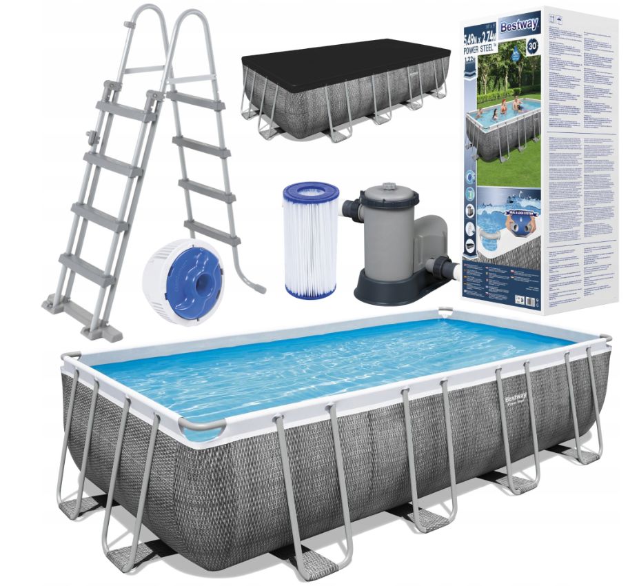 

Bestway 56998 * Basen Stelażowy 549x274x122cm 12w1