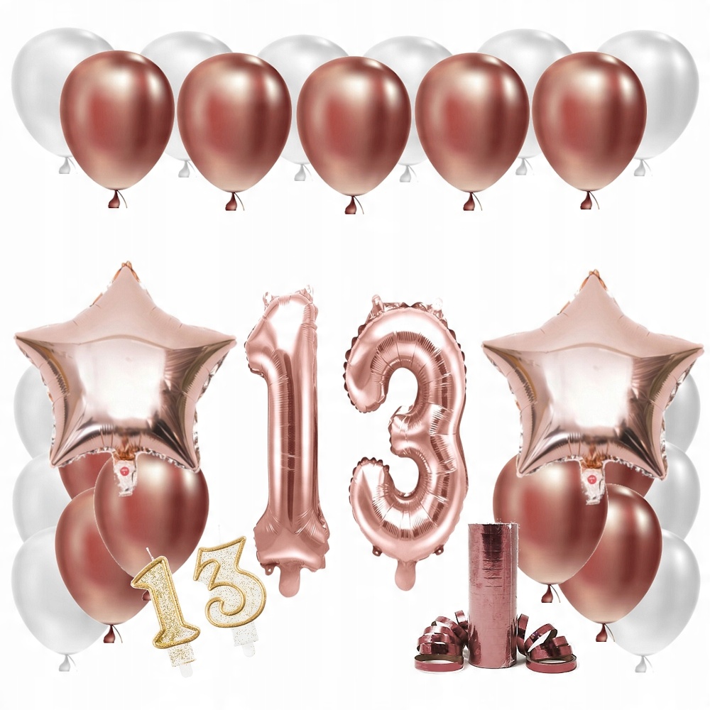 

Zestaw Balony 13 Rocznica Ślubu Rose Gold