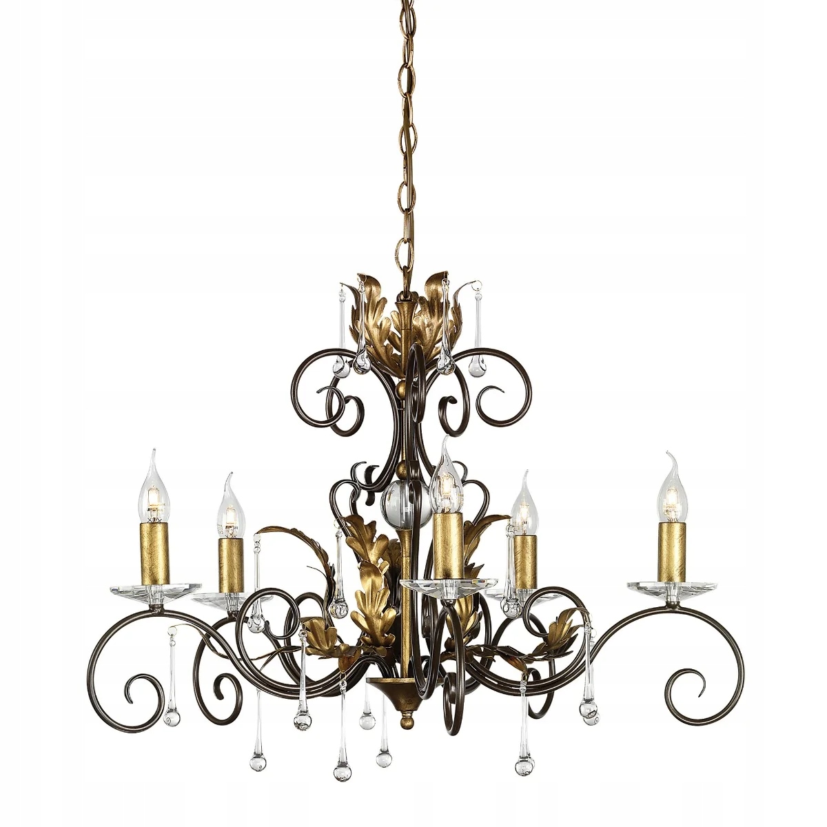 Elstead Luster Amarilli 5xE14 60W bronzová oceľ, krištáľové sklo