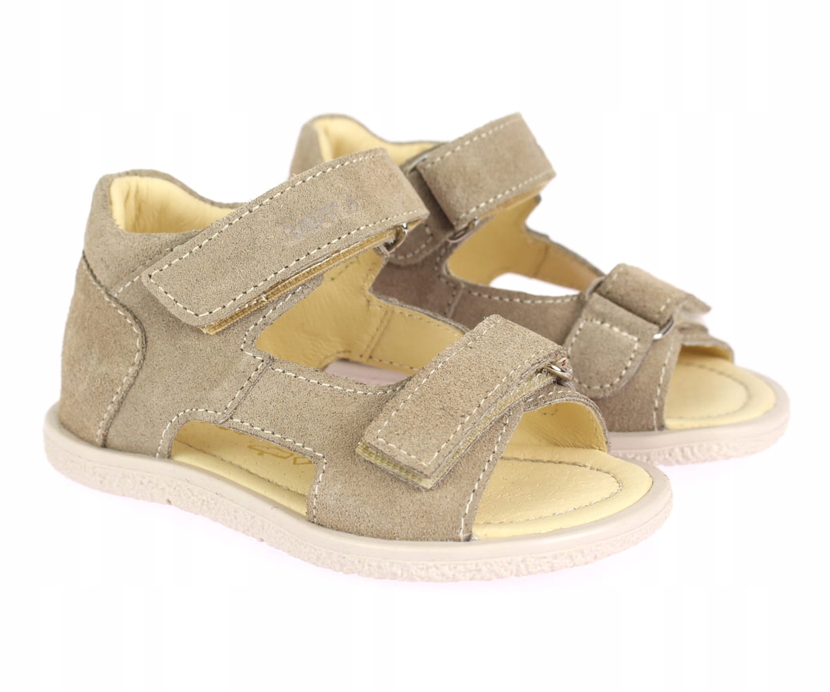 Sandały Barefoot Bartuś model S-009 welur cappucino r. 23