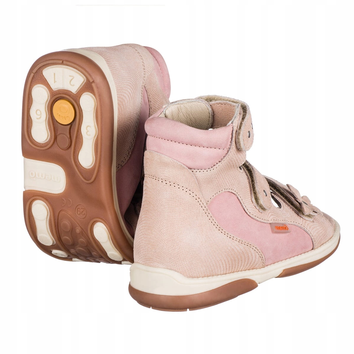 Memo Sandał diagnostyczny AGNES 24 różowy nubuk 1JB Marka Memo