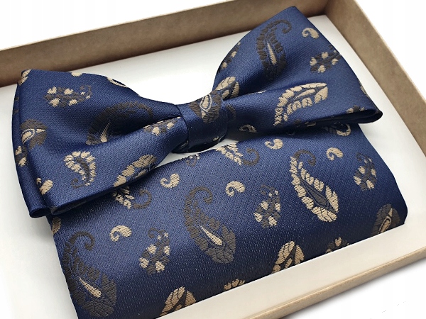 MUCHA MUSZKA MĘSKA GRANATOWA WE WZORY + POSZETKA