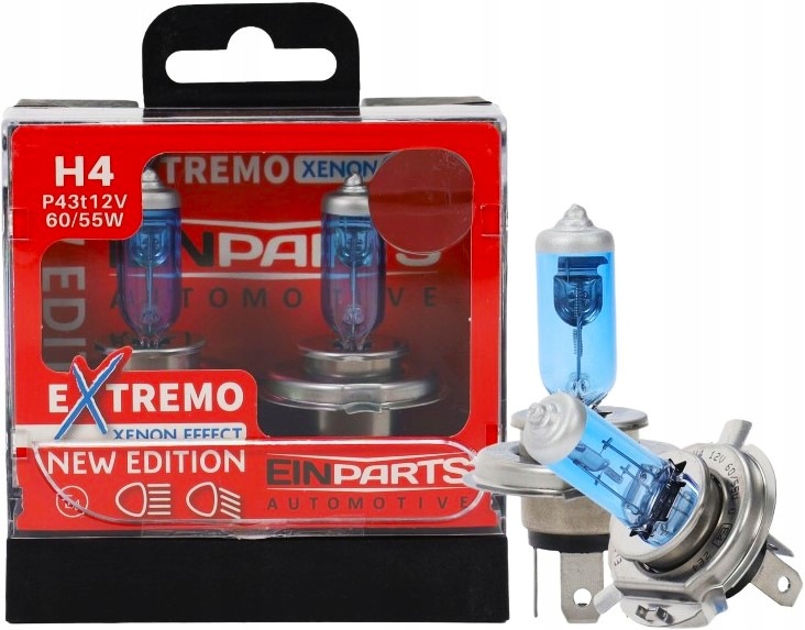 2x Żarówka H4 Extremo 100% Xenon Look 9V-16V 60W 6000K
