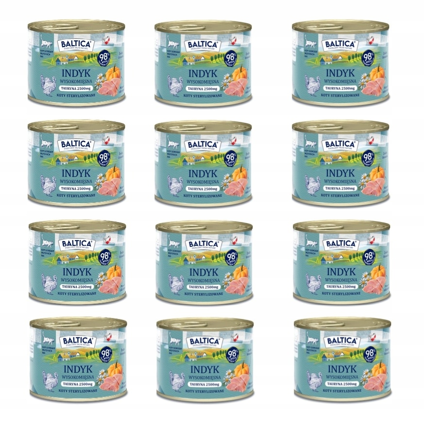 Karma mokra dla kota Baltica indyk monobiałkowa 12x185g
