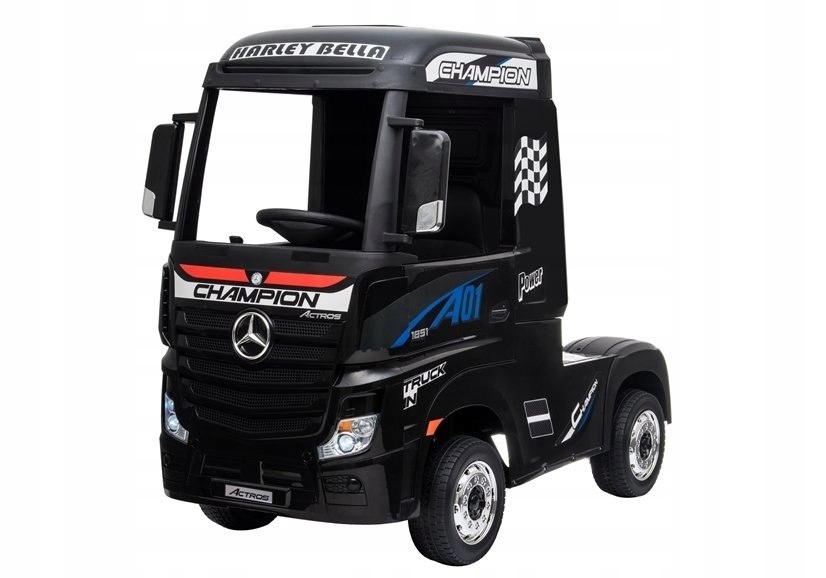 Auto Mercedes Actros Czarny Lakierowany Ciężarówka Dla Dzieci Pilot Led