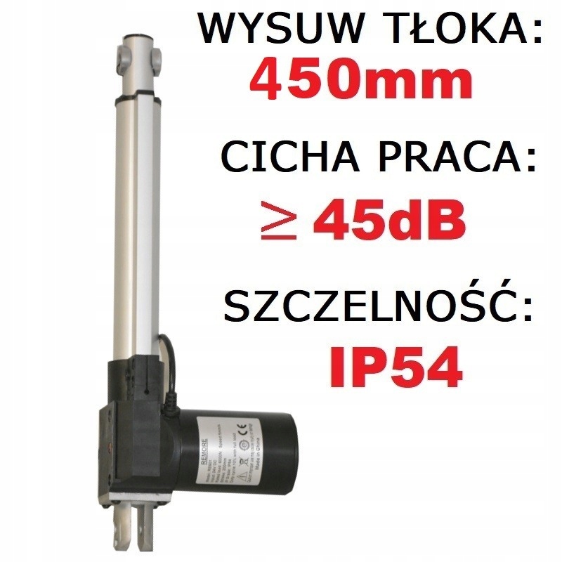 Siłownik Elektryczny 24V 400mm 6000N IP54 (5mm/s)