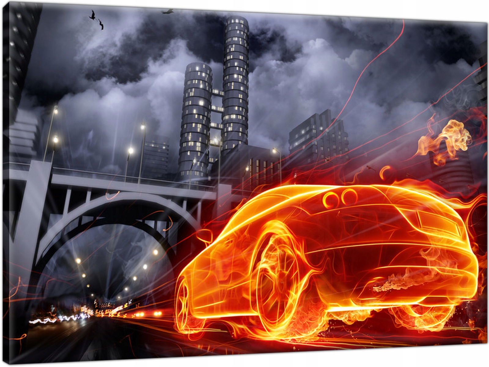 

Ognisty samochód 60x40 cm obraz dla dziecka syna