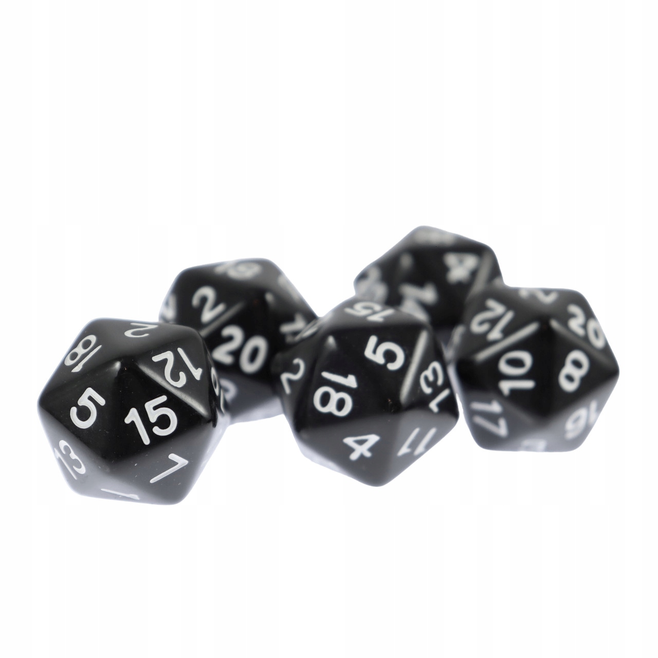 KOSTKA RPG CZARNA KOŚĆ DWUDZIESTOŚCIENNA K20 Liczba ścian 20