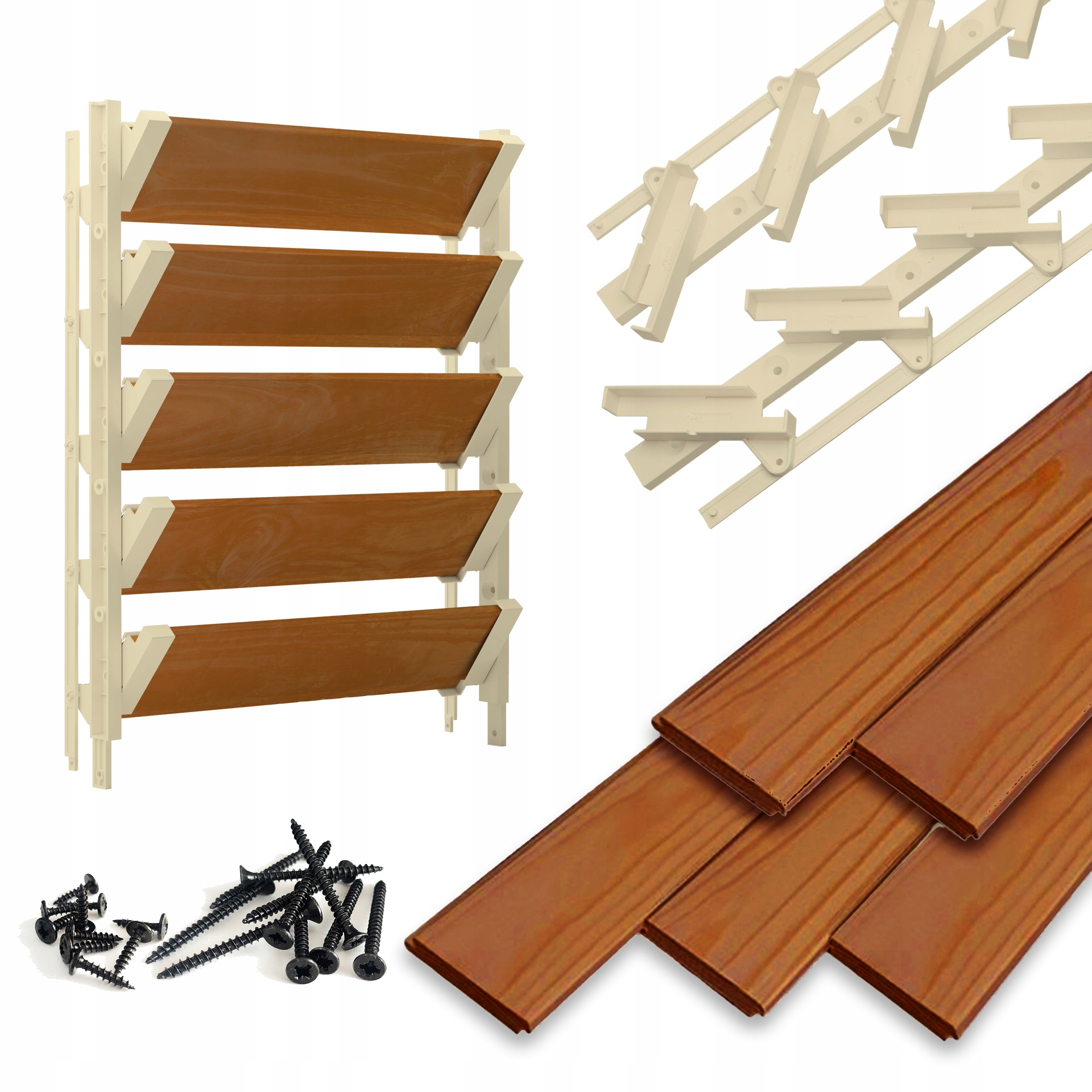 Pohyblivé hnedé dosky druhej triedy 5ks Shutters System Hdpe Béžová