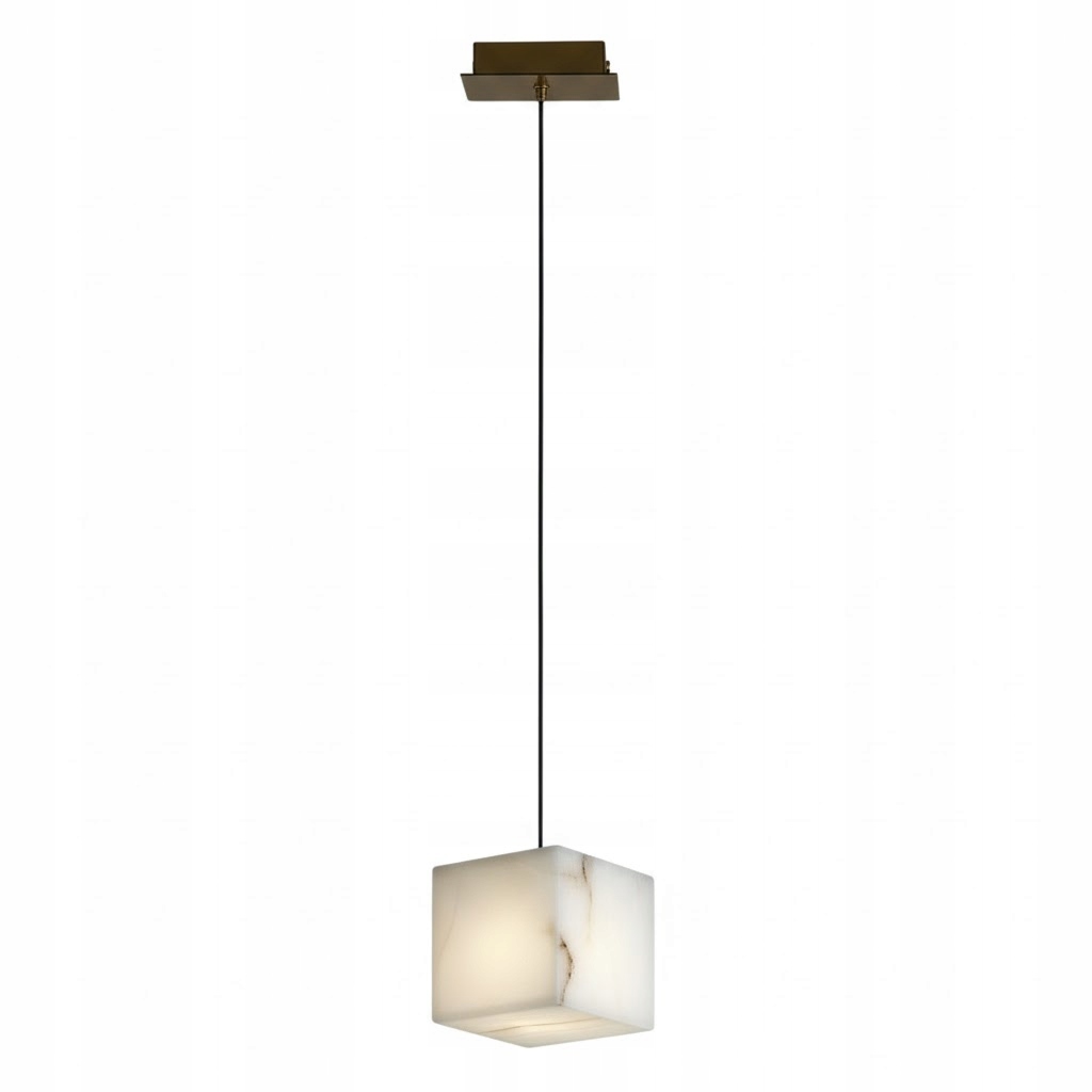 Espana závěsná lampa 12 cm krychlová kamenná bílá