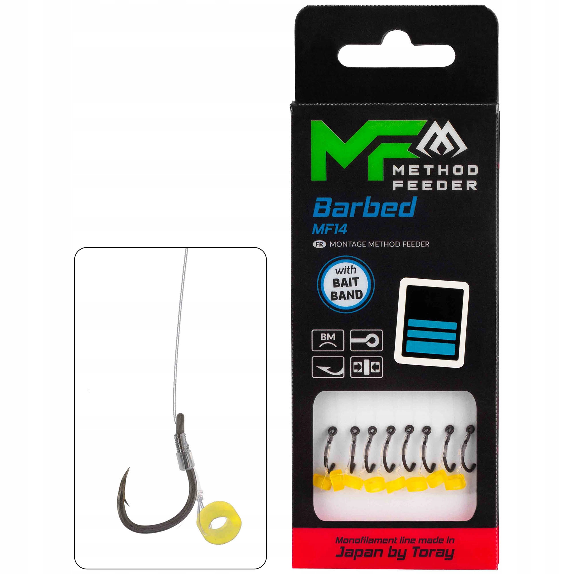 Przypony Mikado Mf Mf14 Z Gumką Hak Z Zadziorem Nr 4 Żyłka 0.28mm 10cm