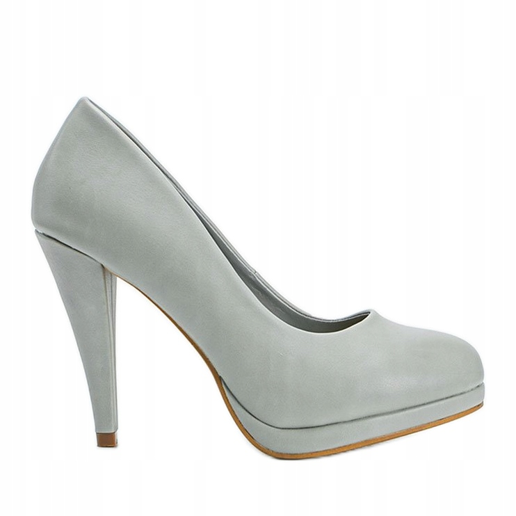

Szare Skóra ekologiczna Buty Czółenka r.41