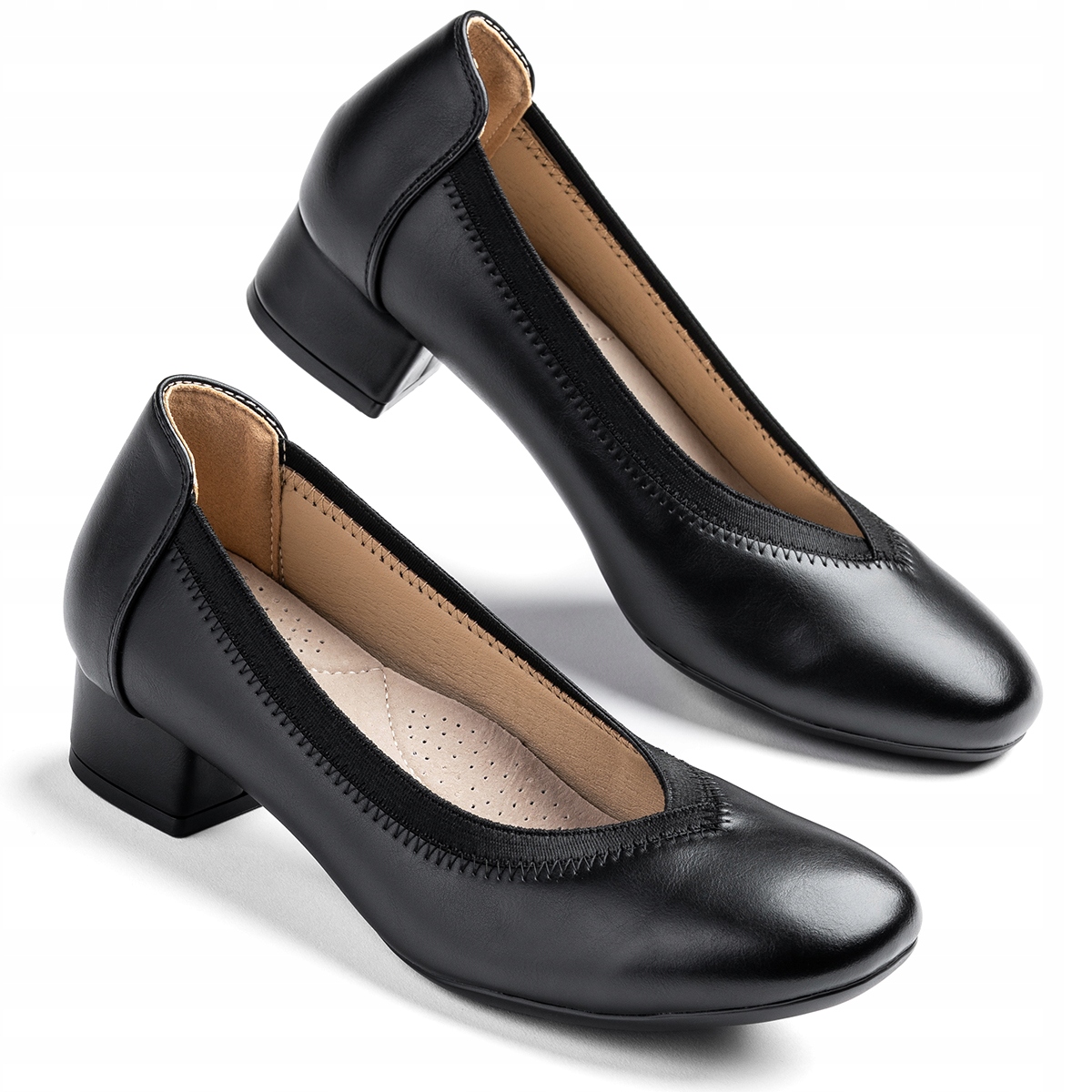 Boty v.KŮŽE podpatek elegantní Měkké pohodlné přiléhavé Wojtyłko 42