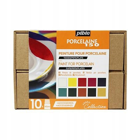 Sada Pebeo Porcelaine Workbox 10 x 45 ml.