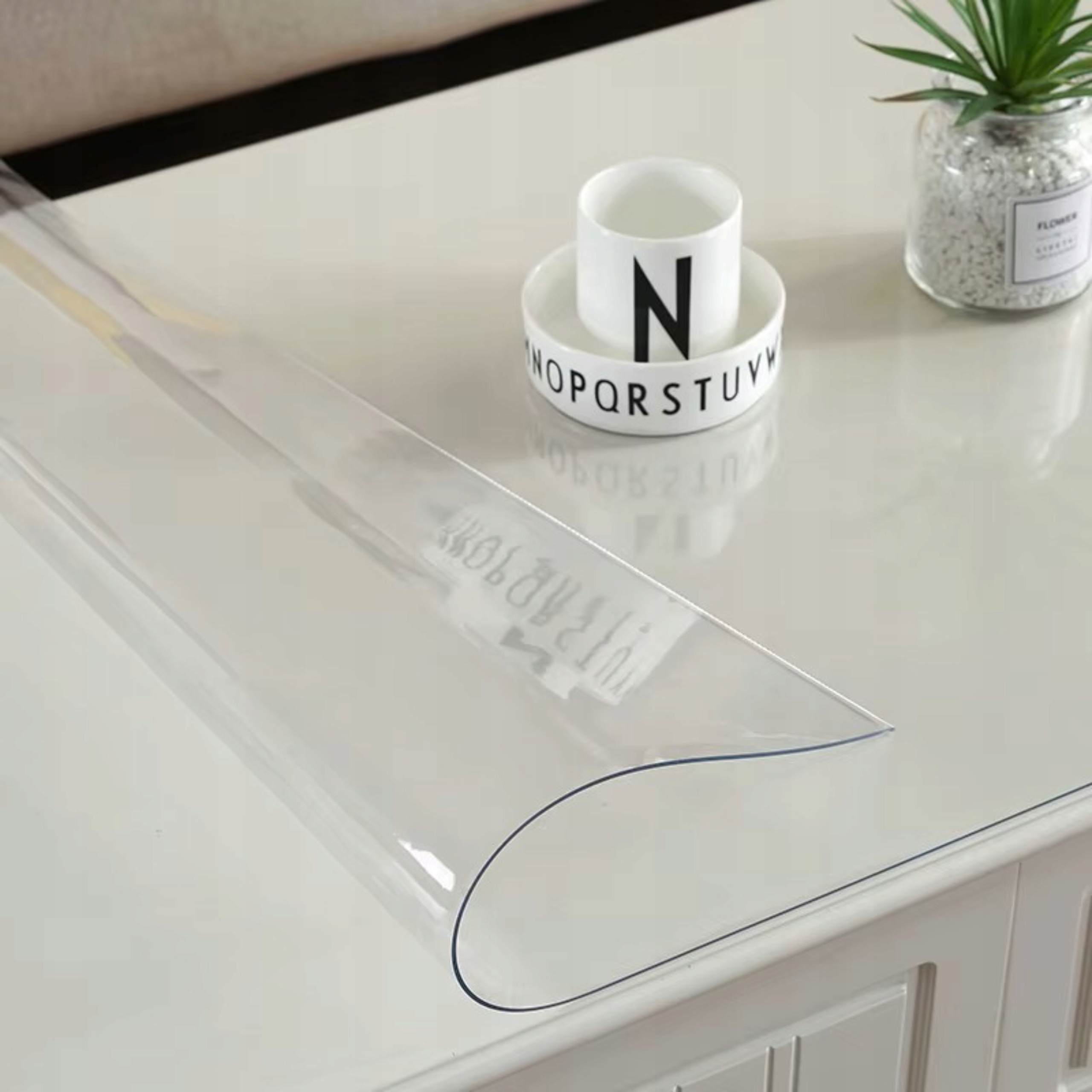 Duża Mata Ochronna Podkładka Na Biurko Stół Blat 110x2000cm Przezroczysta