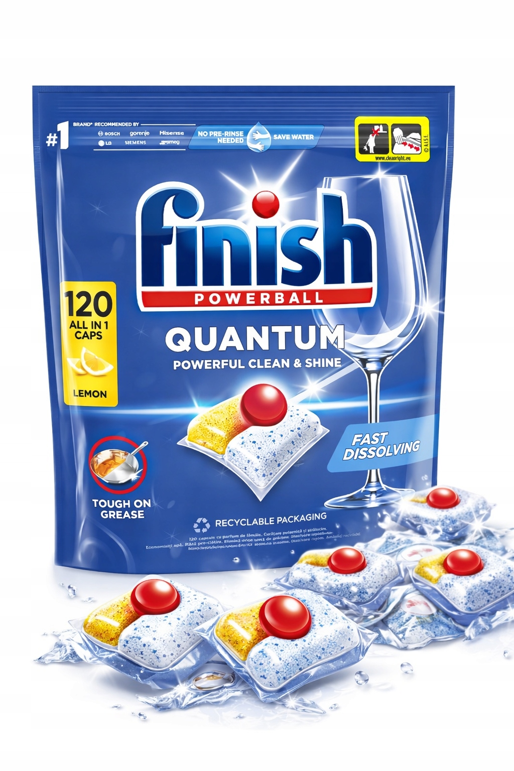 Levně Kapsle do Myčky 120 Ks Všestranné Čištění Finish Quantum