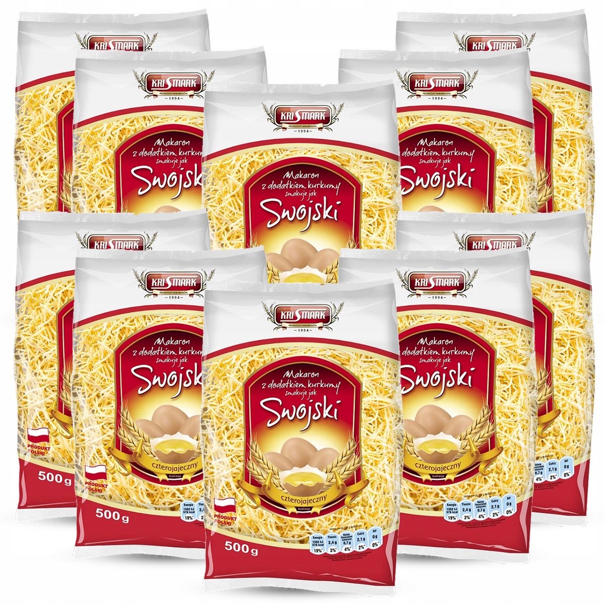 Levně 10 x Lahodný Těstoviny Svojský Vaječný Do Vývaru Krismark Krajanka 500g