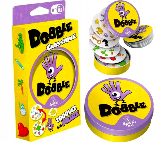 Gra Dobble Doble Double imprezowa rodzinna gra dla całej rodziny wciągająca