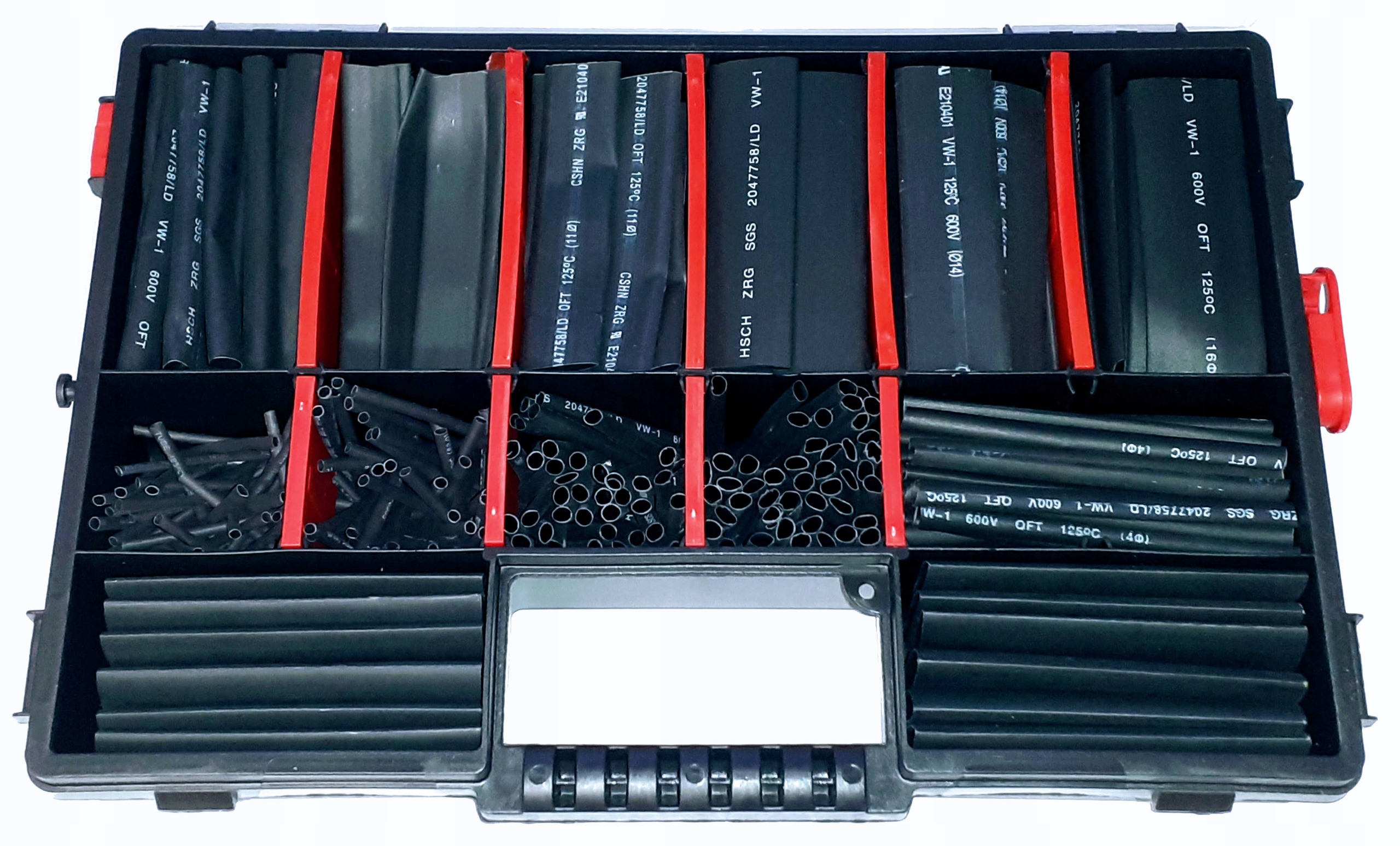 Zestaw rurek Rurki termokurczliwe 168 szt koszulki kablowe organizer