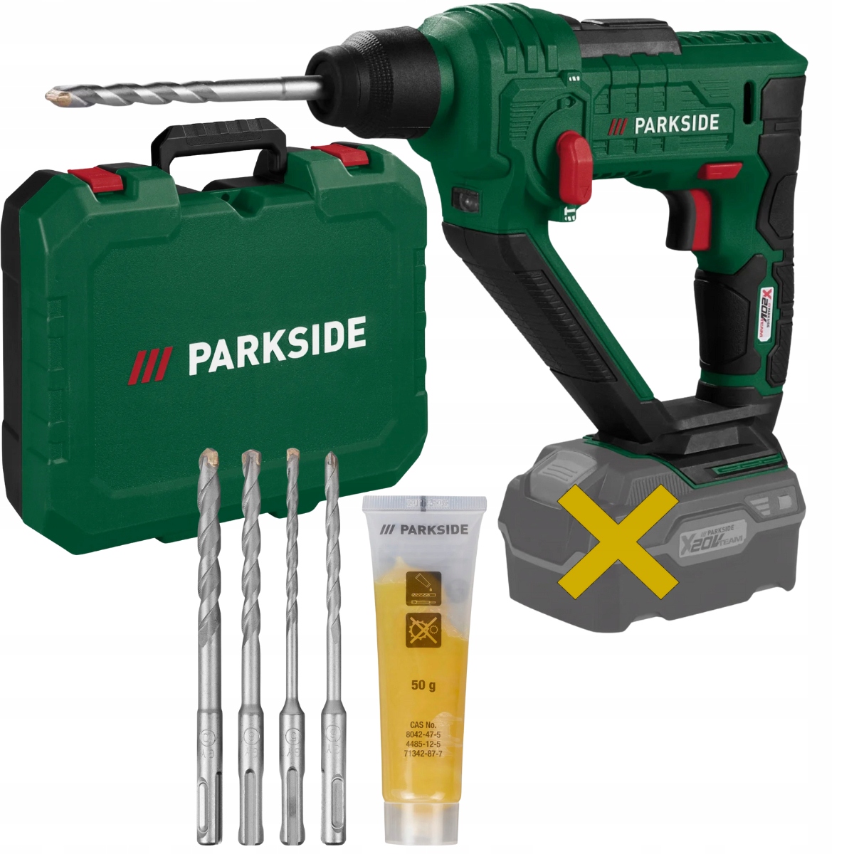 Akumulátorová Příklepová Vrtačka Parkside Pabh 20-Li D4 Bezdrátová Sds+