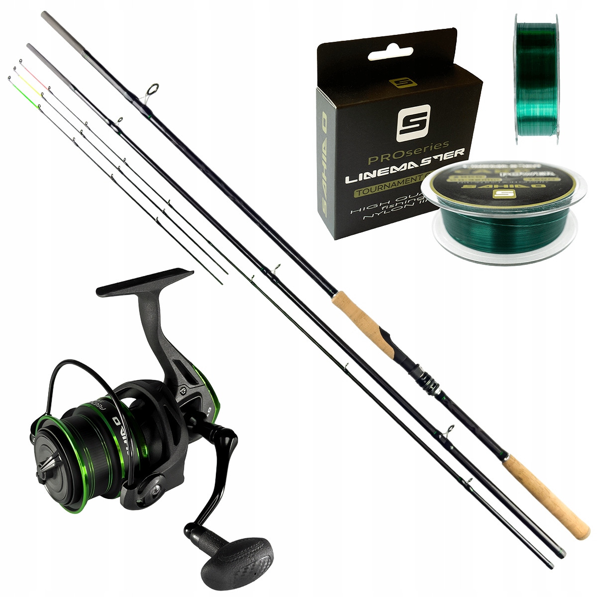 Zestaw Wędkarski Feeder Master Pro 360 Carbon Premium Wędka Kołowrotek